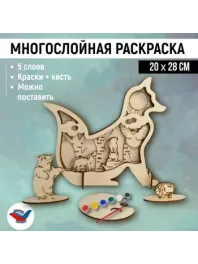 Панно "Лиса в лесу", акриловые краски