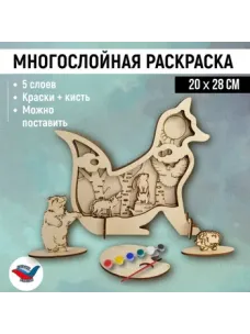 Панно "Лиса в лесу", акриловые краски