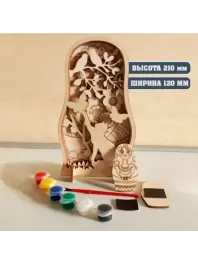 Панно "Матрешка с дочками", акриловые краски Панно "Матрешка с дочками", акриловые краски